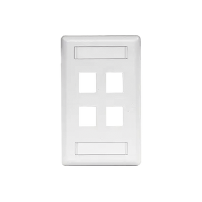 Placa Frontal para 4 Puertos Teléfono/Datos/Multimedia/ Color Blanco.