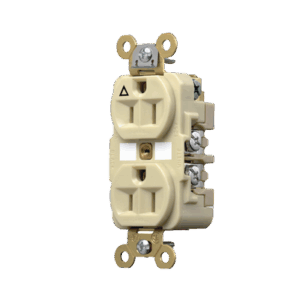 Contacto Dúplex Conexión a Tierra Aislada 15A 125V/ 2 Polos 3 Hilos/ Color Marfil/ Nema 5-15R/ Grado Industrial.