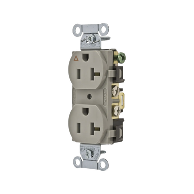 Contacto Dúplex Conexión a Tierra Aislada/ 20 A 125 V/ 2 polos 3 Hilos/ Color Gris/ Nema 5- 20R/ Grado Comercial.