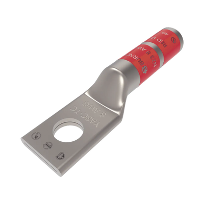 Zapata Terminal de Compresión BURNDY para Tornillo de 1/4" y Calibre 8 AWG.