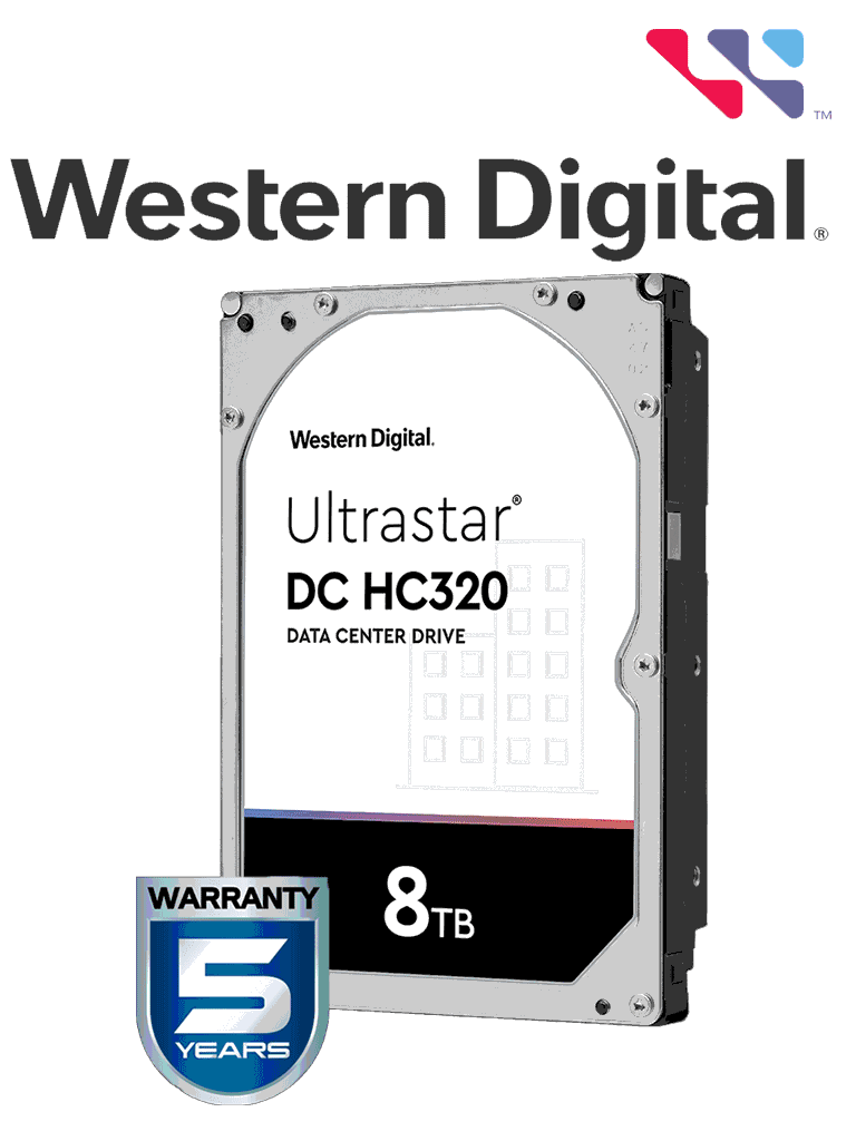 WESTERN HUS728T8TALE6L4 - Disco duro de 8 TB HC320 / Serie ULTRASTAR / Recomendado para servidores / Videovigilancia / Sin limite de bahias / 7200RPM / SATA 3 / 6GBS / 256MB