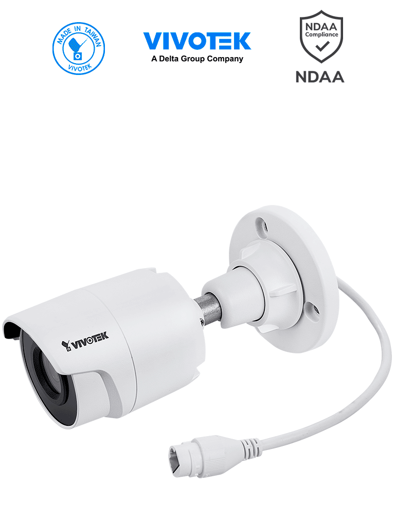 VIVOTEK IB9380-H - Cámara IP bullet exterior 5 MP, H.265, lente 3.6mm, Smart IR 30m, WDR Pro, SNV, ciberseguridad Trend Micro, Smart Stream III, ranura MicroSD, IP66/IK10, NDAA, ONVIF. #CONGELA2 #vtk