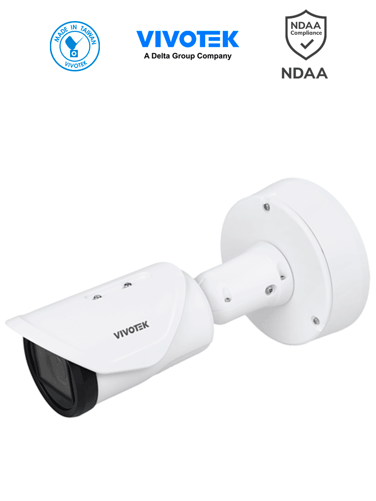 VIVOTEK IB9387-EHTV-V3 - Cámara IP bullet exterior 5 MP, lente varifocal remoto 2.7-13.5mm, Smart IR II 50m, WDR Pro, SNV, Deep Search, Smart VCA, protección IP67 e IK10, ciberseguridad Trend Micro, con conectores DI, DO, ONVIF y NDAA. #TM