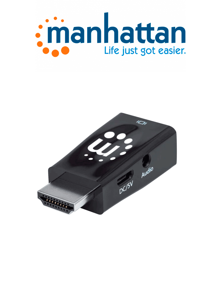 MANHATTAN 354592 Cable HDMI a DVI-D HDMI Macho a DVI-D 24+1 Hembra, enlace dual, 20 cm (8 in.), Negro / Conecta una fuente de video HDMI a una pantalla DVI-D