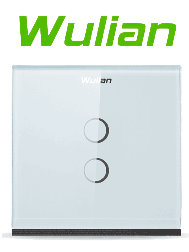 WULIAN SWITCHT2L - Apagador Inteligente tipo Europeo/ Touch con 2 Botones con Conexión L para controlar 2 focos/ Capacidad de 10 Amp/  Protocolo Zigbee 