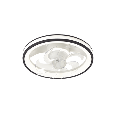 Ventilador de Techo con Luminario LED de  110 V CA 50/60 Hz /  88 W /4500 Lm / 6500 - 4 000 - 2 700 K /3 Tonos de Luz / 501 mm / 6 Velocidades / Dimeable / Color Blanco y Negro.
