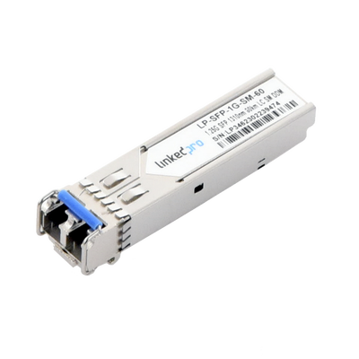 Transceptor Óptico SFP (Mini-Gbic) / Monomodo 1310 nm / 1.25 Gbps / 1000BASE-EX / Conectores LC/UPC Dúplex / DDM / Hasta 60 km 