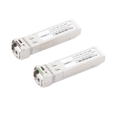 Transceptores Ópticos Bidireccionales SFP+ (Mini-Gbic) / Monomodo 1270 & 1330 nm / 10 Gbps / 10GBASE-BX / Conector LC/UPC Simplex / DDM / Hasta 60 km / 2 Piezas 