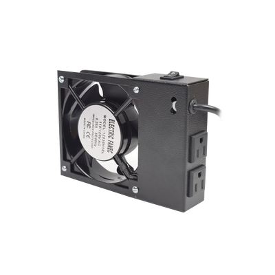 Ventilador 110 Vca con Clavija para Gabinete de Pared con 2 Tomas de Corriente 