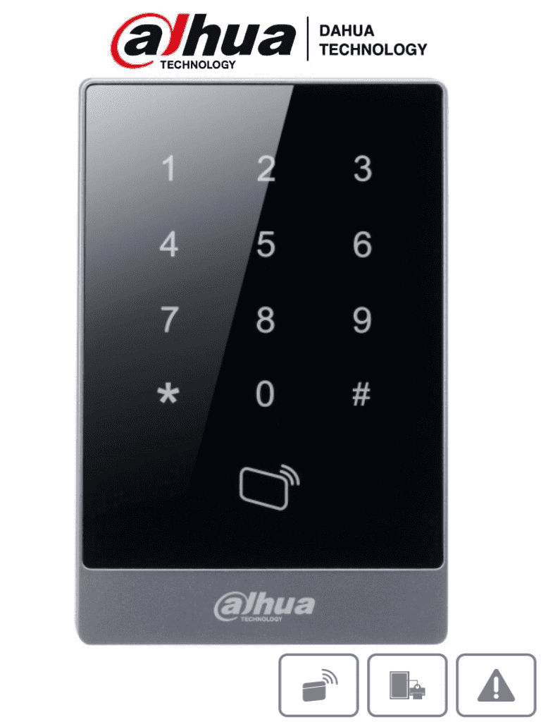 DAHUA ASR1101A - Lectora de Tarjetas MiFare con Teclado Touch/ para Password/ Conexión RS-485 y Wiegand/ Leds Rojo y Verde/ Fondo de Luz Azul/ 