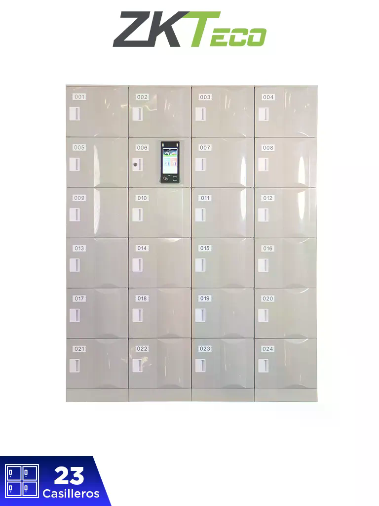 ZKTECO LOCKERPADG4PRO23 - Solución para lockers  inteligentes con reconocimiento facial / 50,000 usuarios /  Capacidad para 23 lockers