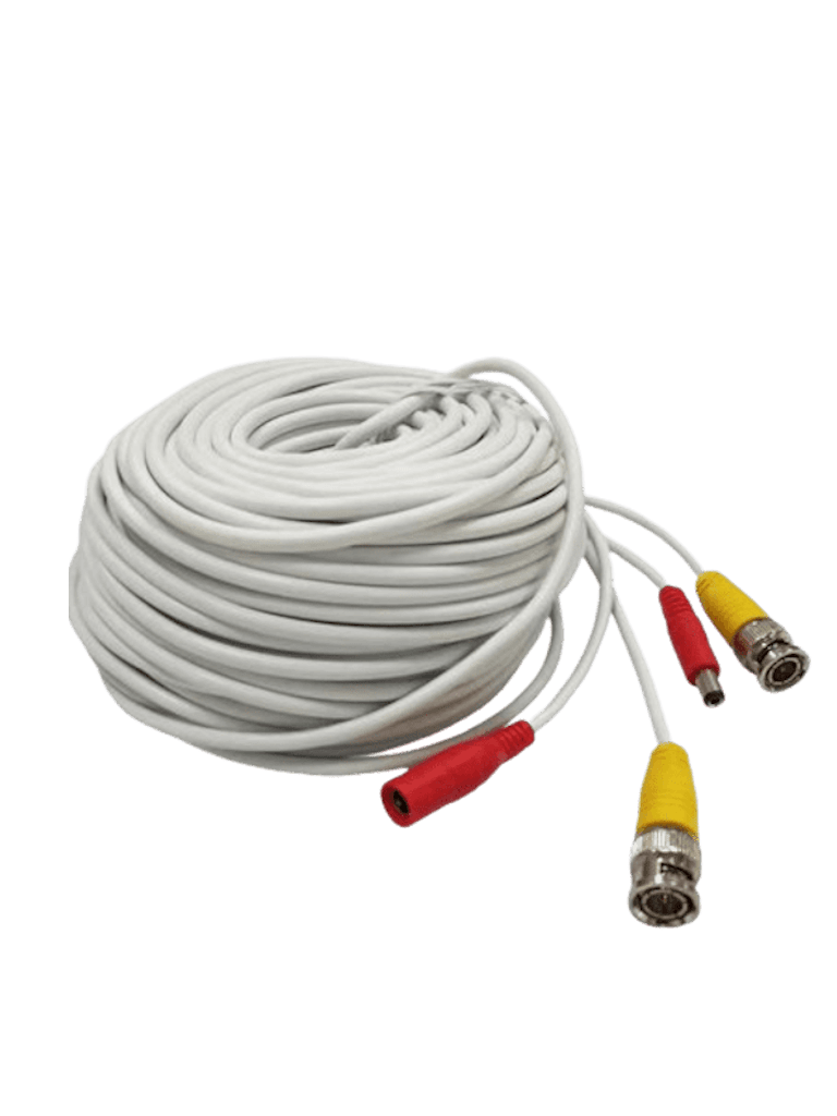 TCE LMG-BNC20W - Cable Armado para Video y Energía 20m, BNC Macho y Alimentación DC, Color Blanco, Ideal para Instalaciones de CCTV