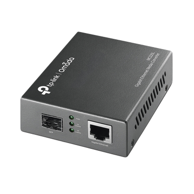 Convertidor Fibra Óptica Monomodo o Multimodo / 1 Puerto SFP 1000 Mbps / 1 Puerto RJ45 10/100/1000 Mbps / Plug and Play 
