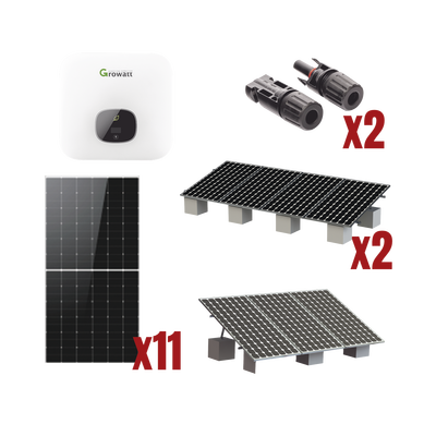 Kit Solar Interconexion  / 6 kW  220Vca / Inversor GROWATT / Montaje Incluido  