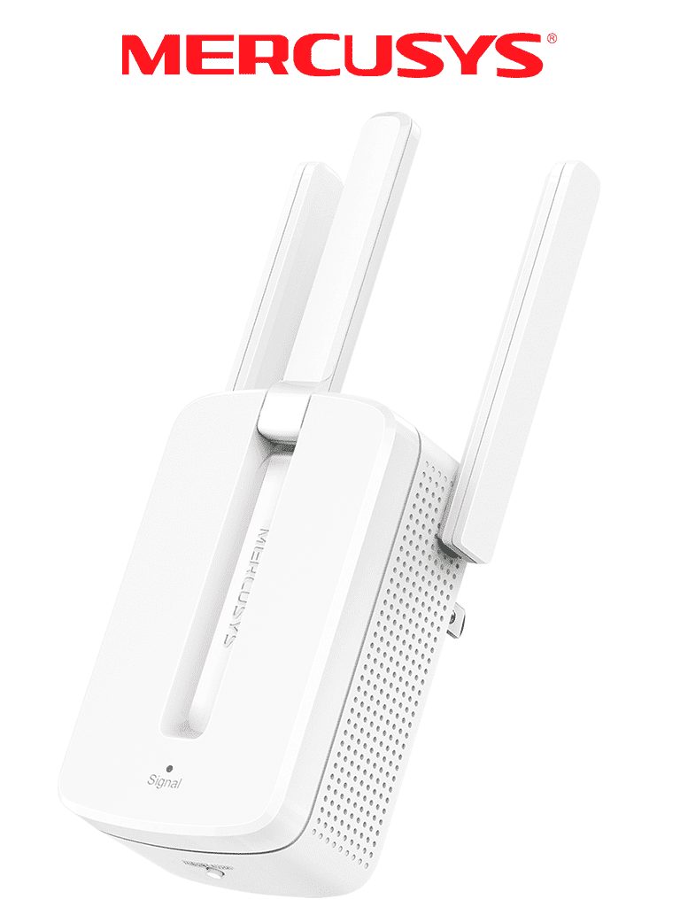 MERCUSYS MW300RE -Repetidor de cobertura WiFi N con tecnología MU-MIMO, velocidad de 300 Mbps en 2.4 GHz, 3 antenas externas y botón WPS. #O3