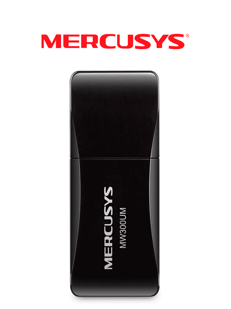 MERCUSYS MW300UM - Adaptador inalámbrico N, 300 Mbps, 2.4 GHz, 2 antenas internas, diseño portátil  #MER79