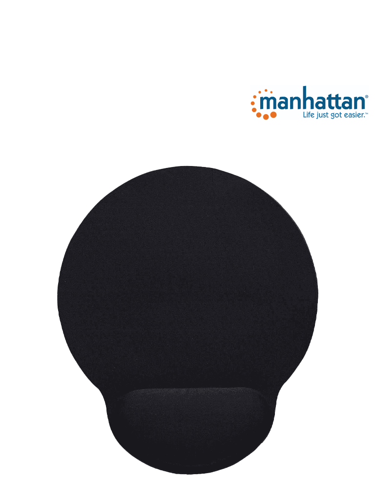 MANHATTAN 434362 Mouse Pad con Descansa Muñecas El material de gel promueve la posición adecuada de la mano y la muñeca, negro