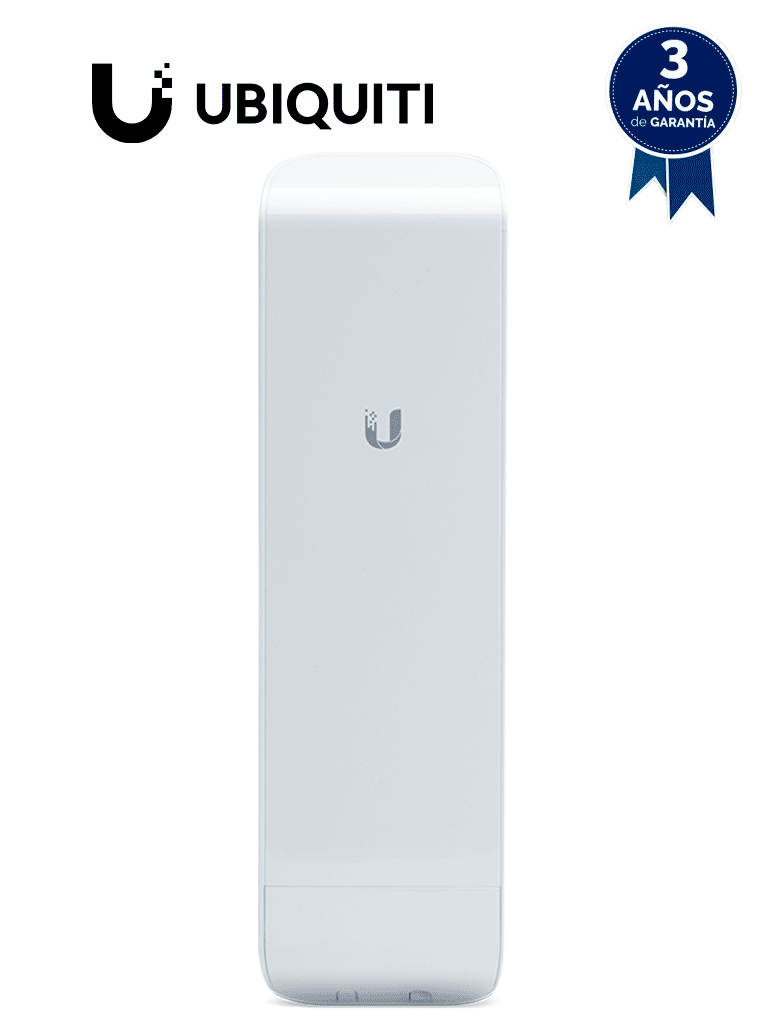 UBIQUITI NanoStation M5 NSM5 - Radio (CPE) airMAX M5 de 5 GHz con antena panel integrada de 16 dBi, 27 dBm, 2 puertos Ethernet 10/100 y rendimiento de hasta 150 Mbps. Ideal para PtMP y tecnología MIMO. #UBI2 #MCI2