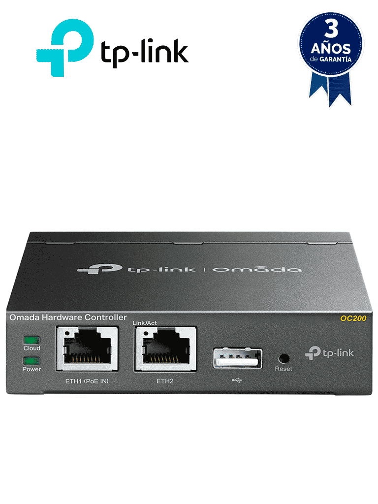 TP-LINK OC200 -  Controladora Omada para gestionar hasta 100 equipos Omada. Gestión desde la nube gratuita, actualizaciones masivas. 2 puertos Gigabit con PoE af/at. Versión Hadware 1.0 