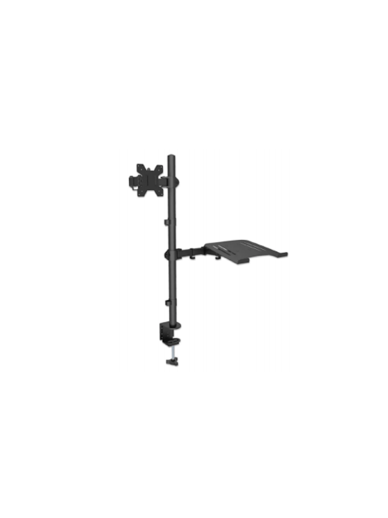 TCE LMG25NB - Soporte de Escritorio Combinado para Monitor de 13" a 32" y Laptop de 10 a 17" , Carga Máxima Monitor 8Kg ,  Ajuste de Inclinación y Rotación #OEM03