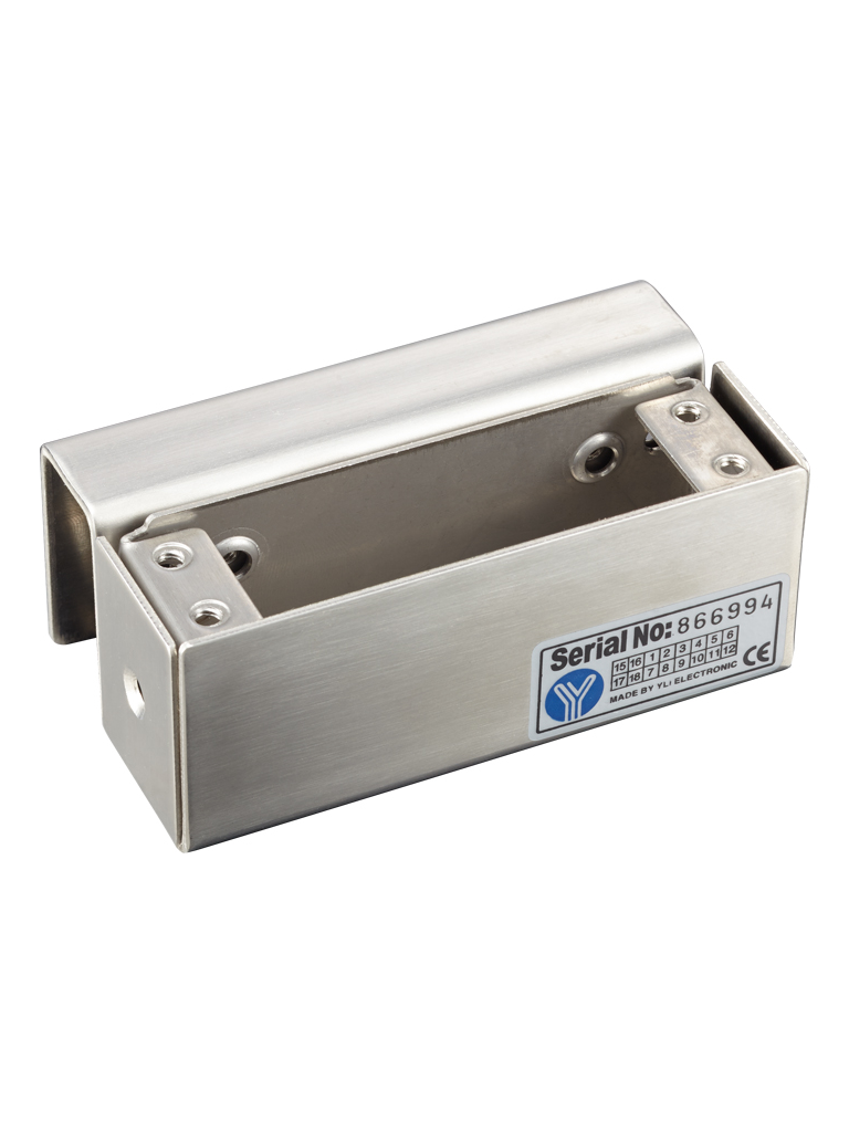 YLI MBK350ZLW - Soporte de electroiman de 350 Kg para puerta con apertura interior / Tipo Z / Compatible con YM350WS clave 76006