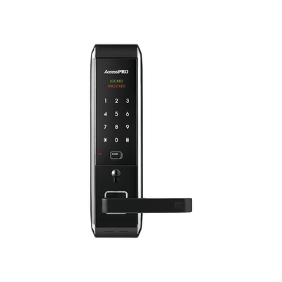 Cerradura inteligente para puertas con doble cerrojo/teclado Touch Screen, Apertura con tarjeta Mifare /Contraseña y Llave de emergencia 