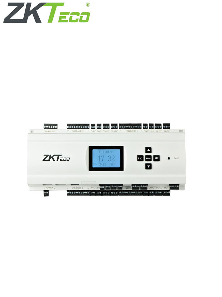 ZKTECO EC10 - Panel para Control de Elevadores / 10 Pisos / 3,000 Huellas / 30,000 Tarjetas / No incluye Fuente / Compatible solo con Software Biosecurity / 