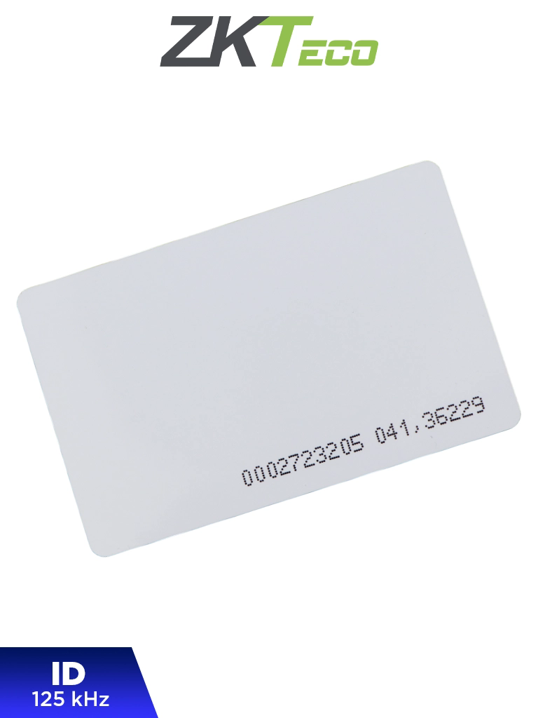 ZKTECO IDCARDNUNIT - Tarjeta ID con Frecuencia de 125 kHz, 1 mm de Grosor con Folio Impreso / Tarjeta unitaria 