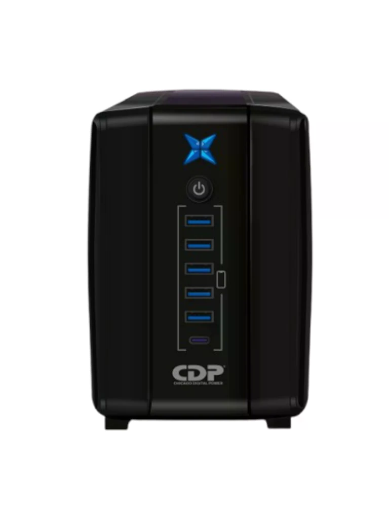 CDP R-UPR508 - UPS Interactivo de 500 VA y 250W, con 8 terminales de salida (4 con respaldo), auto reseteo, incluye batería de 12V 4.5AH, y es libre de mantenimiento.
