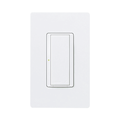 (RadioRA2) Switch on/off  RRD-8S-DV-WH de doble voltaje, un solo polo 120V/, 8A/, 1/10HP 3A en motores, apaga y enciende iluminación ó motor, NO requiere cable neutro.