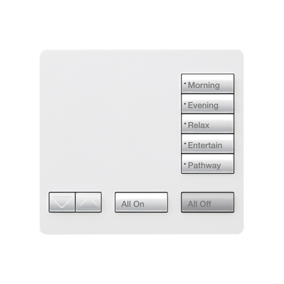 Teclado seetouch, sobre mesa 5 botones,  Botonera Retroiluminada / programe escenas diferentes en cada botón.
