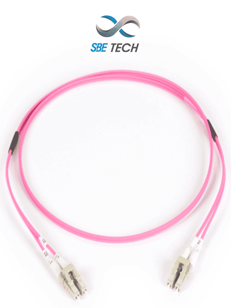 SBETECH SBE-JUMLC-LC-3M50 -Jumper LC-LC, fibra óptica, MM 50/125µm OM4, dúplex, 2mm, 3 metros, con conectores UPC