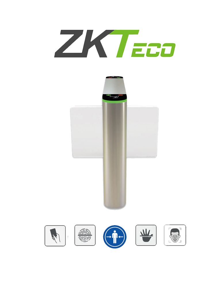 ZKTECO SBTL320 - Barrera Peatonal Central Abatible/ Acero SUS304/ Aletas de Acrílico/ 110V/ Exterior Protegido/ 30 Personas x Min/ 2 millones de Ciclos/ Carril 75 cm/ Infrarrojos/ No cuenta con Lectores y Panel/ (REQUIERE BARRERA SBLT300)