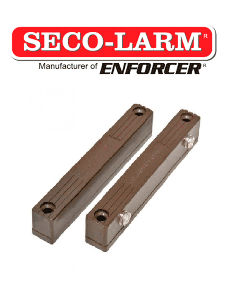 Seco-Larm SM216QBR - Contacto Magnetico Uso Rudo CAFE con terminales de tornillo Gap 2 3/4 (70mm)  Compatible paneles DSC / RISCO / BOSCH 
