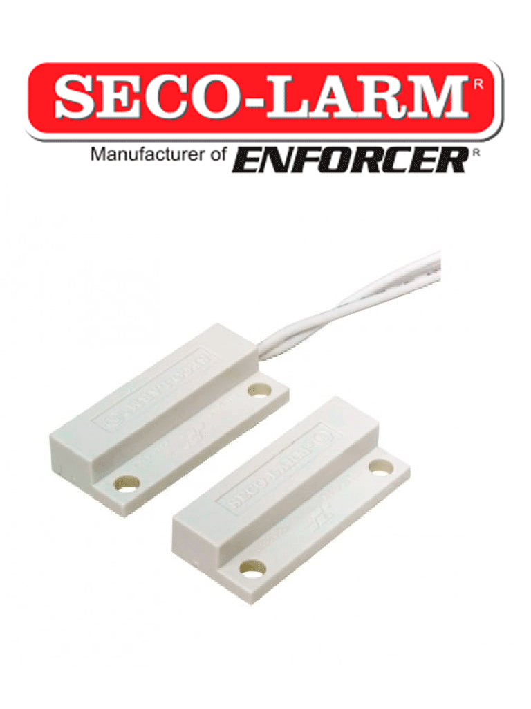Seco-Larm SM205QW - Contacto Mini con montaje de tornillo o adhesivo. Gap 3/4 N.C BLANCO Compatible paneles DSC / RISCO / BOSCH  