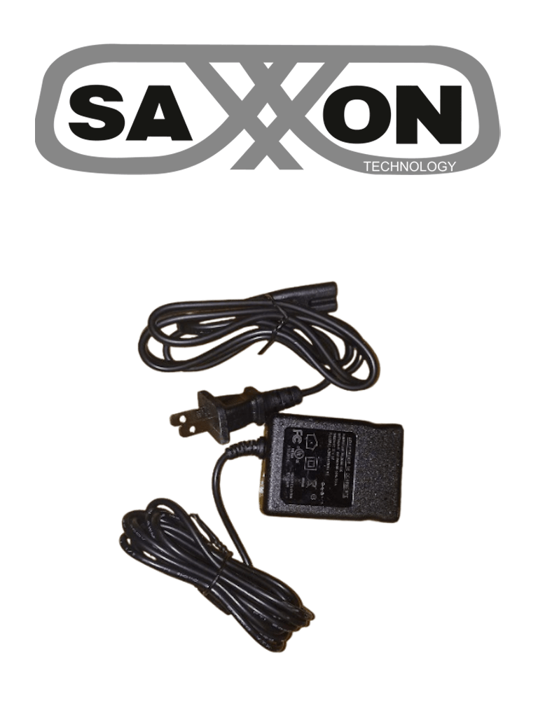 SAXXON SW00120100S10 - Fuente de Poder Regulada / 12V CC, 1 Amper / Conector Macho / Voltaje de entrada: 100-240V / Ideal para Cámaras de CCTV , Controles de Acceso y Asistencia / Cable de 95 cm / #TVCSAX