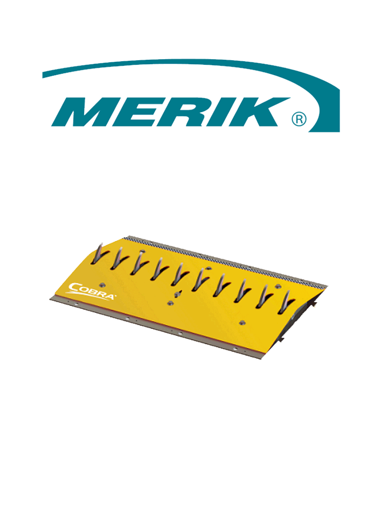 MERIK 12300PY - Cobra sección de picos poncha llantas de montaje en superficie / Tramo de 91cm / Color amarillo / No incluye biseles laterales 
