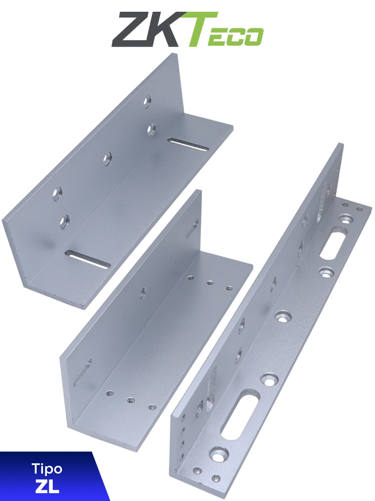 ZKTECO LMB120ZL - Soporte de Montaje para Diversos Tipos de Puertas, Tipo ZL, Aluminio Anodizado, Compatible con Cerradura Magnética LM120