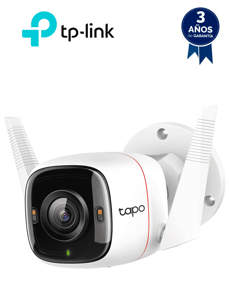 TP-LINK TAPO C320WS - Cámara IP WiFi tipo Bullet de 4 MP para Exterior con resolución de 2K, visión nocturna,  WiFi 2.4 GHz, notificaciones push, ranura para Micro SD, y compatible con Google Assistant y Alexa. #DL79