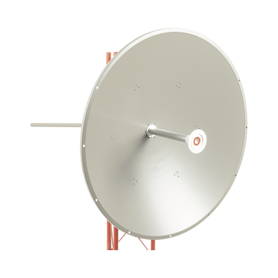 Antena altamente direccional / Distancia de hasta 100 km / Ganancia de 36 dBi / 4.9 - 6.5 GHz / Conectores N-Hembra / incluye montaje para torre y montaje estabilizador para fuertes vientos.  