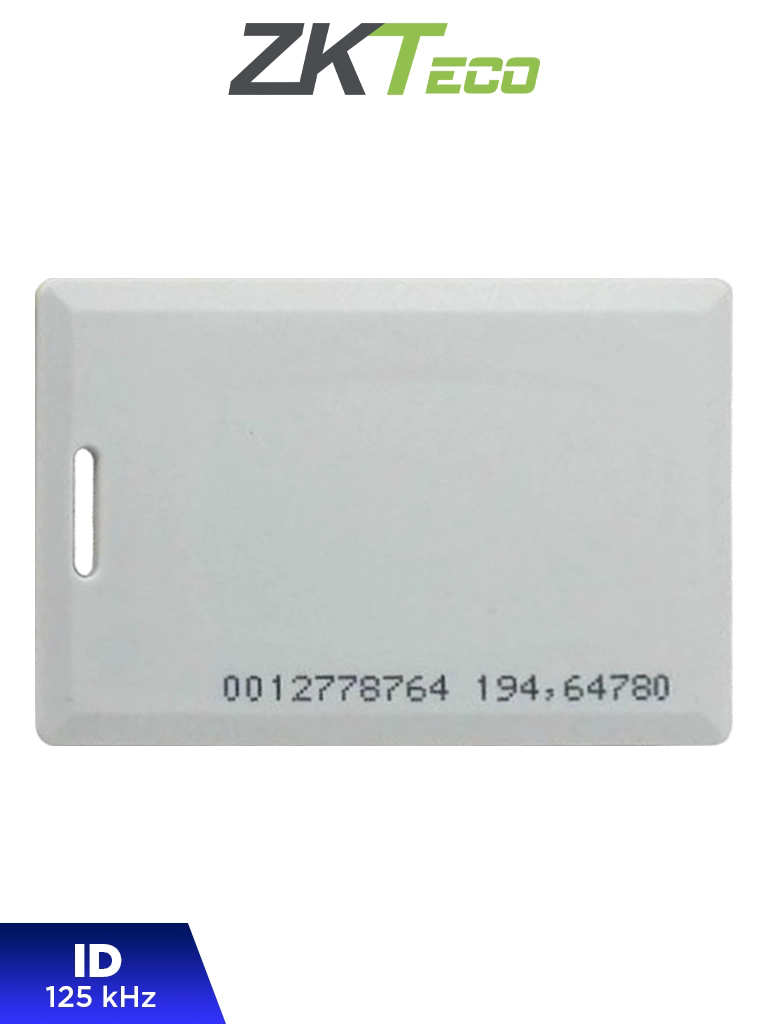 ZKTECO IDCARDKR2K - Tarjeta ID con Frecuencia de 125 kHz, Tipo Clamshell (Perforada y Con Grosor de 1.88 mm) con Folio Impreso #ZK1 #ZK11
