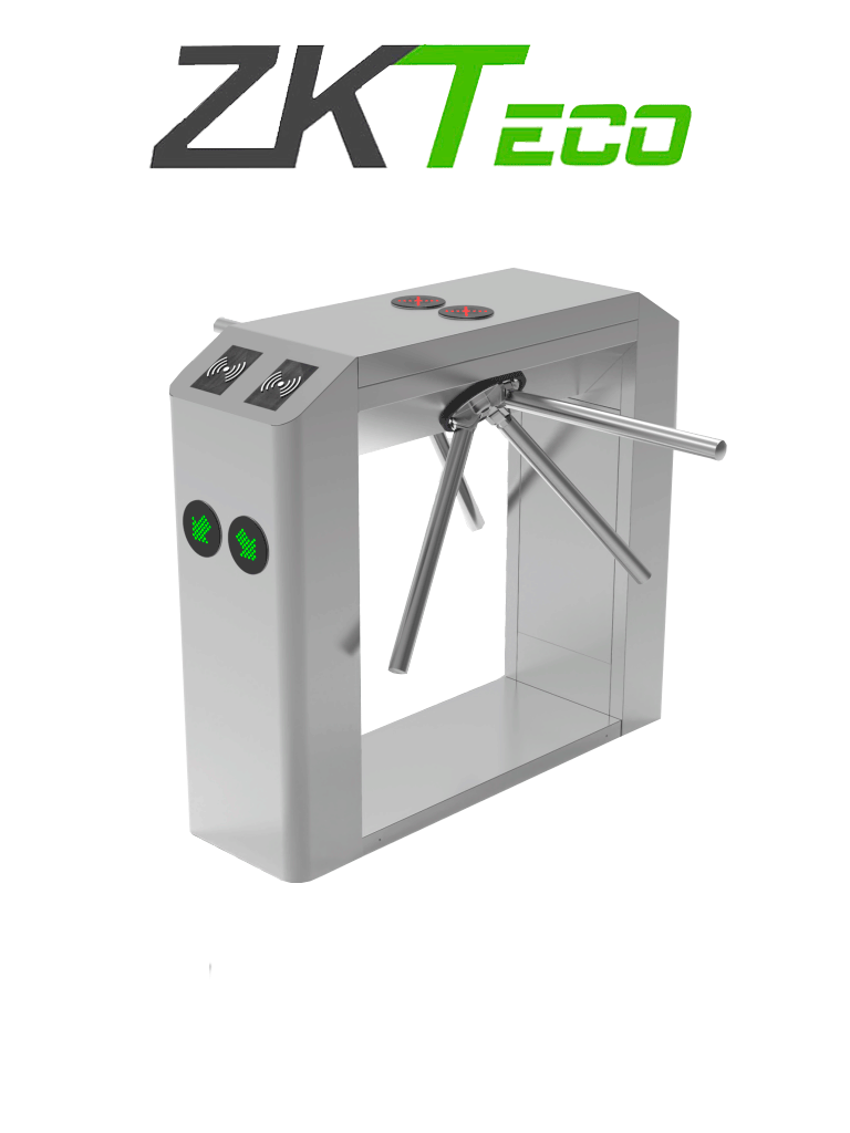 ZKTECO TS2200PRO - Torniquete Trípode Doble Carril Bidireccional / Semiautomático / Acero Inoxidable / Indicadores LED / 110V / Exterior Protegido / Requiere lectores y Panel #spf