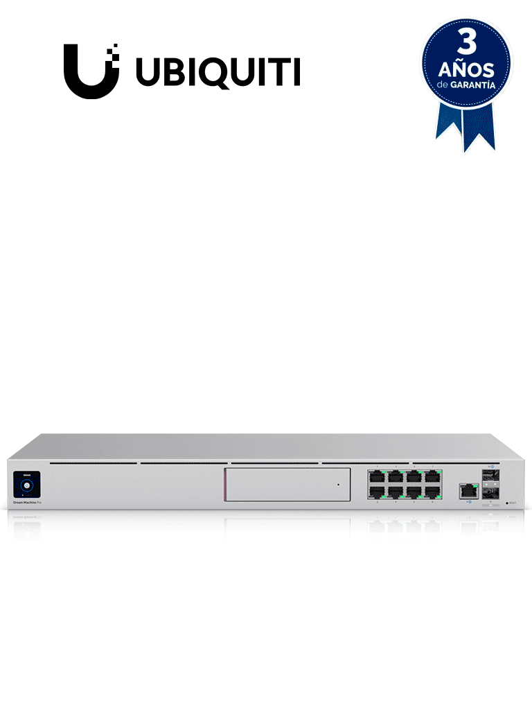 UBIQUITI UDM-PRO - UniFi Dream Machine Pro con 1 puerto WAN 10G SFP+, switch de 8 puertos Gigabit RJ45 y bahía para dis #CGco duro de 3.5", en formato 1UR. #UBILOCO