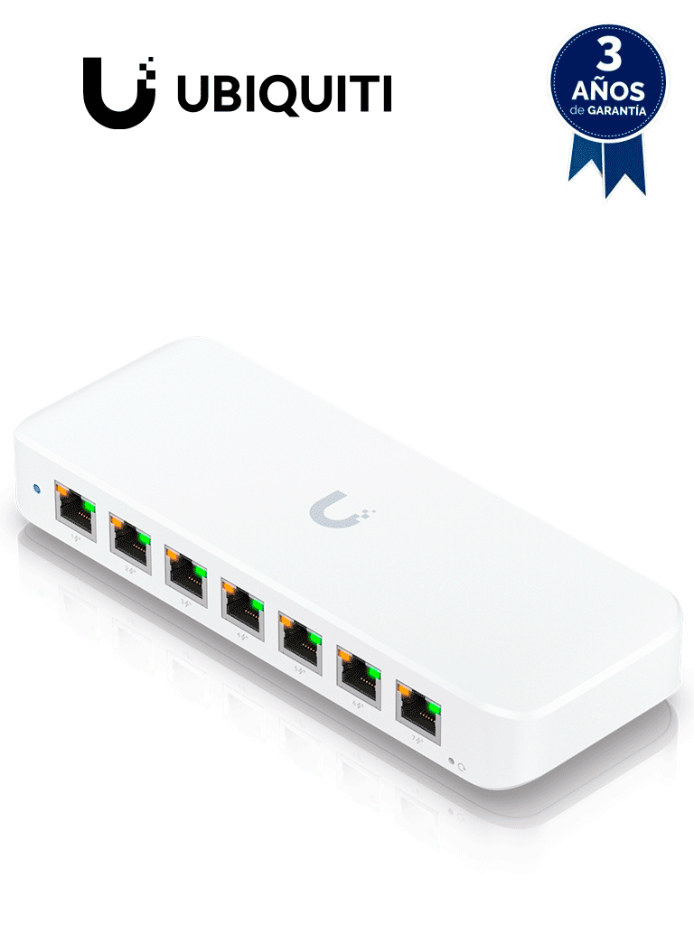 UBIQUITI USW-ULTRA-210W - Switch UniFi Ultra capa 2, de 7 puertos POE+ de salida y 1 puerto POE++ de entrada, 202W totales, Incluye adaptador de corriente alterna. #UBI2 #MCI2
