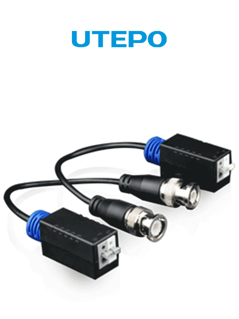UTEPO UTP101PHD - Par de transceptores pasivos 4k (Video Baluns) con alcance de 4k hasta 160 metros en CVI, 4 megapíxeles hasta 200 metros, y 1080p hasta 250 metros. Incluyen 2 terminales Push para fácil conexión