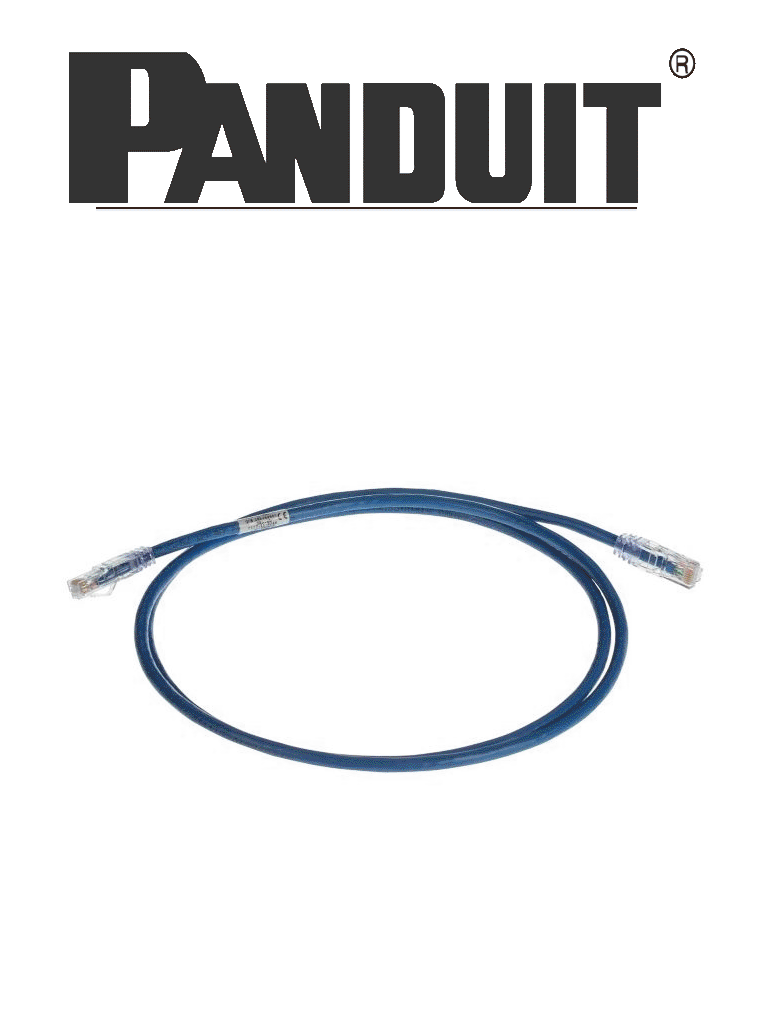 PANDUIT UTPSP7BUY Patch cord de 100% cobre UTP Cat 6 / 24 AWG / 7 pies (2.13 m) / Categoría 6 / Azul