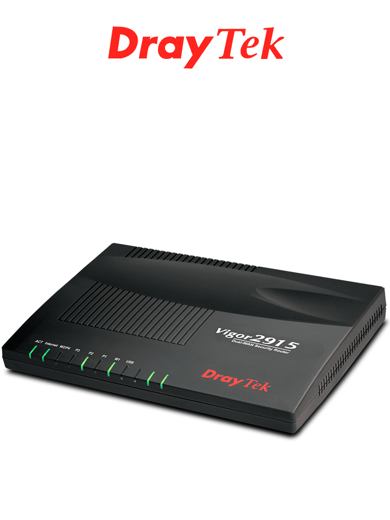 DRAYTEK VIGOR2915 - Ruteador Multi-WAN balanceador de cargas, 2 puertos WAN Gigabit RJ45, hasta 4 puertos LAN Gigabit, soporta hasta 16 túneles VPN, filtrado de contenido web, ideal para PyMES