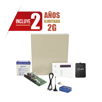 (2 Años datos ILIMITADO INCLUIDO)  Kit Vista48LA con comunicador MINI012G, Teclado, Gabinete, Bateria y Transformador