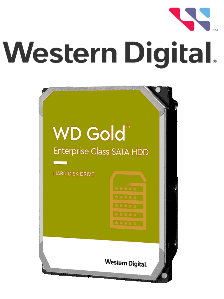 WESTERN WD102KRYZ- Disco duro 10 TB/ Serie Gold/ Sata 6 GBS/ Recomendado para video vigilancia/ Servidores/ 7200 RPM/ 256MB/  Tamaño 3.5
