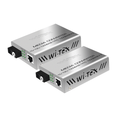 Convertidor de medios / Hasta 25 Km / 1 puerto SC/UPC 1000Mbps / 1 puerto RJ45 1000Mbps / WL: Tx 1310nm - Rx 1550nm / incluye 2 piezas A y B